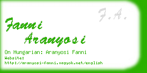 fanni aranyosi business card